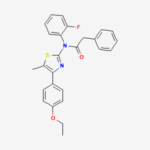 molecular formula C26H23FN2O2S B4679242 N-[4-(4-ethoxyphenyl)-5-methyl-1,3-thiazol-2-yl]-N-(2-fluorophenyl)-2-phenylacetamide 