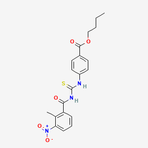 molecular formula C20H21N3O5S B4679247 Butyl 4-({[(2-methyl-3-nitrophenyl)carbonyl]carbamothioyl}amino)benzoate 