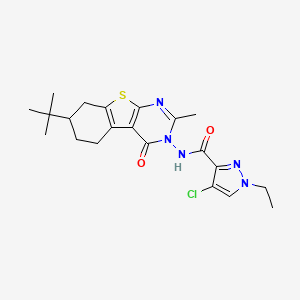 N-[7-(TERT-BUTYL)-2-METHYL-4-OXO-5,6,7,8-TETRAHYDRO[1]BENZOTHIENO[2,3-D]PYRIMIDIN-3(4H)-YL]-4-CHLORO-1-ETHYL-1H-PYRAZOLE-3-CARBOXAMIDE