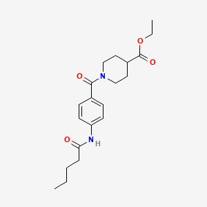 molecular formula C20H28N2O4 B4679309 ETHYL 1-(4-PENTANAMIDOBENZOYL)PIPERIDINE-4-CARBOXYLATE 