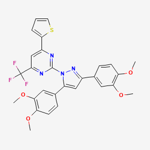 2-[3,5-bis(3,4-dimethoxyphenyl)-1H-pyrazol-1-yl]-4-(2-thienyl)-6-(trifluoromethyl)pyrimidine