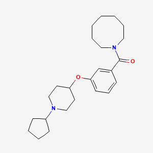 1-{3-[(1-cyclopentyl-4-piperidinyl)oxy]benzoyl}azocane