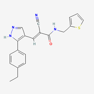 2-cyano-3-[3-(4-ethylphenyl)-1H-pyrazol-4-yl]-N-(2-thienylmethyl)acrylamide