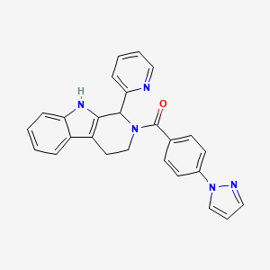 molecular formula C26H21N5O B4679368 2-[4-(1H-pyrazol-1-yl)benzoyl]-1-(2-pyridinyl)-2,3,4,9-tetrahydro-1H-beta-carboline 