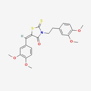 (5E)-3-[2-(3,4-dimethoxyphenyl)ethyl]-5-[(3,4-dimethoxyphenyl)methylidene]-2-sulfanylidene-1,3-thiazolidin-4-one