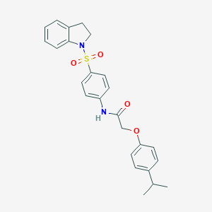 molecular formula C25H26N2O4S B467982 N-[4-(2,3-二氢-1H-吲哚-1-磺酰基)苯基]-2-(4-异丙氧基苯氧基)乙酰胺 CAS No. 651018-66-5