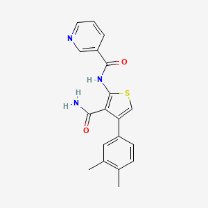 N-[3-CARBAMOYL-4-(3,4-DIMETHYLPHENYL)-2-THIENYL]NICOTINAMIDE