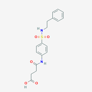 molecular formula C18H20N2O5S B468033 4-Oxo-4-[(4-{[(2-phenylethyl)amino]sulfonyl}phenyl)amino]butanoic acid CAS No. 651296-74-1