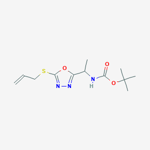 Tert-butyl (1-(5-(allylthio)-1,3,4-oxadiazol-2-yl)ethyl)carbamate