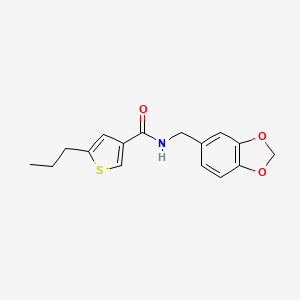 N-(1,3-benzodioxol-5-ylmethyl)-5-propyl-3-thiophenecarboxamide