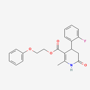 2-Phenoxyethyl 4-(2-fluorophenyl)-2-methyl-6-oxo-1,4,5,6-tetrahydropyridine-3-carboxylate