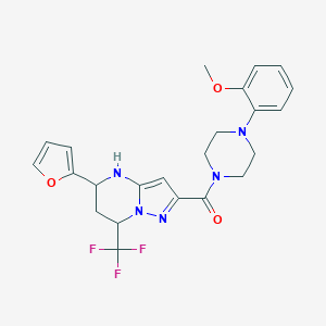 (5-Furan-2-yl-7-trifluoromethyl-4,5,6,7-tetrahydro-pyrazolo[1,5-a]pyrimidin-2-yl)-[4-(2-methoxy-phenyl)-piperazin-1-yl]-methanone