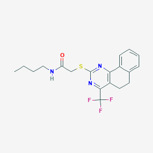 N-butyl-2-{[4-(trifluoromethyl)-5,6-dihydrobenzo[h]quinazolin-2-yl]sulfanyl}acetamide