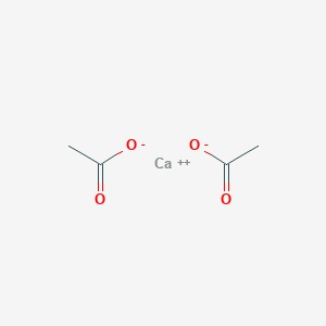 molecular formula Anhydrous:C4H6O4Ca<br>C4H6O4.Ca<br>(CH3OO)2Ca<br>Ca(C2H3O2)2<br>C4H6CaO4 B046833 醋酸钙 CAS No. 114460-21-8