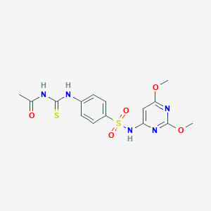 molecular formula C15H17N5O5S2 B468372 4-{[(acetylamino)carbothioyl]amino}-N-(2,6-dimethoxy-4-pyrimidinyl)benzenesulfonamide CAS No. 712318-32-6