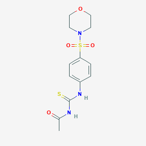 molecular formula C13H17N3O4S2 B468383 N-[(4-morpholin-4-ylsulfonylphenyl)carbamothioyl]acetamide CAS No. 712318-36-0