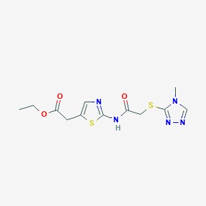 ethyl [2-({[(4-methyl-4H-1,2,4-triazol-3-yl)thio]acetyl}amino)-1,3-thiazol-5-yl]acetate