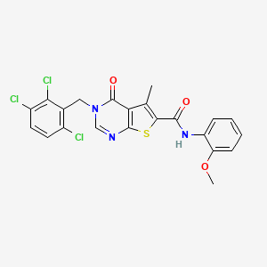 N-(2-methoxyphenyl)-5-methyl-4-oxo-3-(2,3,6-trichlorobenzyl)-3,4-dihydrothieno[2,3-d]pyrimidine-6-carboxamide