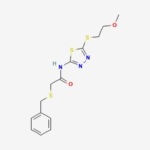 2-(benzylthio)-N-{5-[(2-methoxyethyl)thio]-1,3,4-thiadiazol-2-yl}acetamide