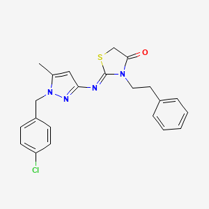 2-{[1-(4-CHLOROBENZYL)-5-METHYL-1H-PYRAZOL-3-YL]IMINO}-3-PHENETHYL-1,3-THIAZOLAN-4-ONE