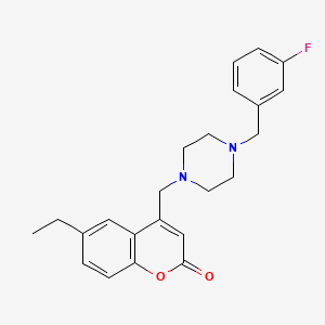 6-ethyl-4-{[4-(3-fluorobenzyl)-1-piperazinyl]methyl}-2H-chromen-2-one