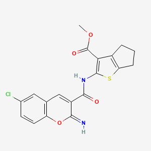 methyl 2-{[(6-chloro-2-imino-2H-chromen-3-yl)carbonyl]amino}-5,6-dihydro-4H-cyclopenta[b]thiophene-3-carboxylate