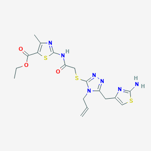 ethyl 2-{[({4-allyl-5-[(2-amino-1,3-thiazol-4-yl)methyl]-4H-1,2,4-triazol-3-yl}thio)acetyl]amino}-4-methyl-1,3-thiazole-5-carboxylate