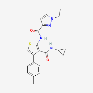 molecular formula C21H22N4O2S B4684195 N-[3-(cyclopropylcarbamoyl)-4-(4-methylphenyl)thiophen-2-yl]-1-ethyl-1H-pyrazole-3-carboxamide 