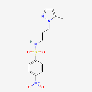 molecular formula C13H16N4O4S B4684202 N-[3-(5-methyl-1H-pyrazol-1-yl)propyl]-4-nitrobenzenesulfonamide 