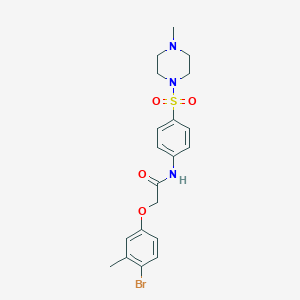 molecular formula C20H24BrN3O4S B468423 2-(4-溴-3-甲基苯氧基)-N-(4-((4-甲基哌嗪-1-基)磺酰基)苯基)乙酰胺 CAS No. 816460-78-3