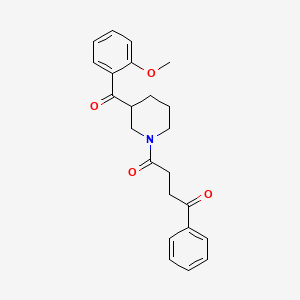 molecular formula C23H25NO4 B4684313 4-[3-(2-methoxybenzoyl)-1-piperidinyl]-4-oxo-1-phenyl-1-butanone 