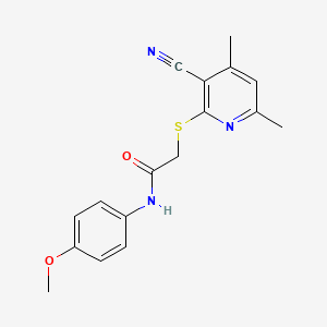 2-((3-Cyano-4,6-dimethylpyridin-2-yl)thio)-N-(4-methoxyphenyl)acetamide