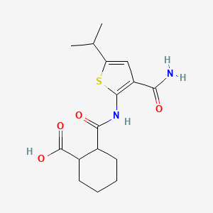 molecular formula C16H22N2O4S B4684346 2-({[3-(aminocarbonyl)-5-isopropyl-2-thienyl]amino}carbonyl)cyclohexanecarboxylic acid 