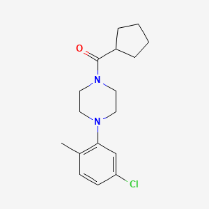 molecular formula C17H23ClN2O B4684354 [4-(5-CHLORO-2-METHYLPHENYL)PIPERAZINO](CYCLOPENTYL)METHANONE 