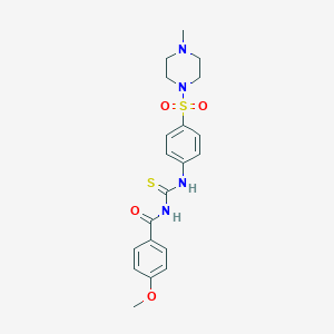 molecular formula C20H24N4O4S2 B468438 4-methoxy-N-((4-((4-methylpiperazin-1-yl)sulfonyl)phenyl)carbamothioyl)benzamide CAS No. 791791-20-3