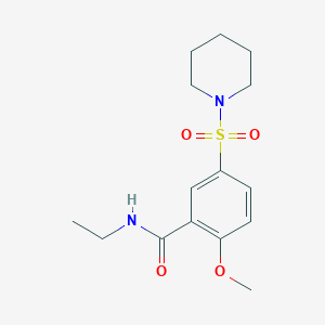 molecular formula C15H22N2O4S B4684388 N-ethyl-2-methoxy-5-(1-piperidinylsulfonyl)benzamide 