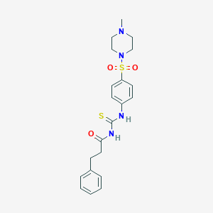 molecular formula C21H26N4O3S2 B468439 N-[[4-(4-甲基哌嗪-1-基)磺酰基苯基]氨基甲酰基]-3-苯基丙酰胺 CAS No. 712318-79-1