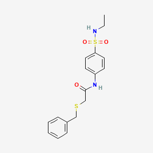 molecular formula C17H20N2O3S2 B4684396 2-(benzylsulfanyl)-N-[4-(ethylsulfamoyl)phenyl]acetamide 