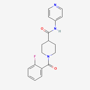 molecular formula C18H18FN3O2 B4684410 1-(2-FLUOROBENZOYL)-N-(PYRIDIN-4-YL)PIPERIDINE-4-CARBOXAMIDE 