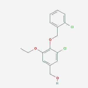 molecular formula C16H16Cl2O3 B4684465 {3-chloro-4-[(2-chlorobenzyl)oxy]-5-ethoxyphenyl}methanol 