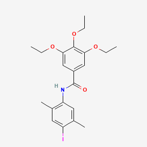 molecular formula C21H26INO4 B4684477 3,4,5-triethoxy-N-(4-iodo-2,5-dimethylphenyl)benzamide 