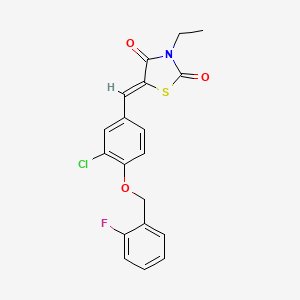 5-{3-chloro-4-[(2-fluorobenzyl)oxy]benzylidene}-3-ethyl-1,3-thiazolidine-2,4-dione