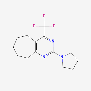 2-(1-pyrrolidinyl)-4-(trifluoromethyl)-6,7,8,9-tetrahydro-5H-cyclohepta[d]pyrimidine