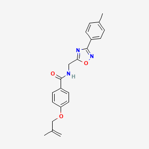 molecular formula C21H21N3O3 B4684552 N-{[3-(4-methylphenyl)-1,2,4-oxadiazol-5-yl]methyl}-4-[(2-methyl-2-propen-1-yl)oxy]benzamide 