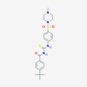 molecular formula C23H30N4O3S2 B468456 4-tert-butyl-N-[[4-(4-methylpiperazin-1-yl)sulfonylphenyl]carbamothioyl]benzamide CAS No. 791791-27-0