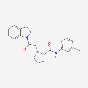 1-[2-(2,3-dihydro-1H-indol-1-yl)-2-oxoethyl]-N-(3-methylphenyl)prolinamide