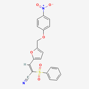 3-{5-[(4-nitrophenoxy)methyl]-2-furyl}-2-(phenylsulfonyl)acrylonitrile