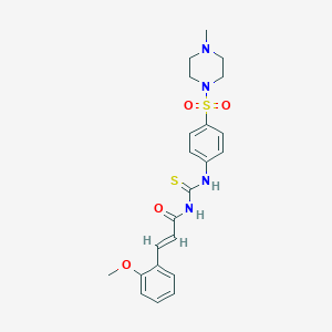 molecular formula C22H26N4O4S2 B468463 N-[3-(2-methoxyphenyl)acryloyl]-N'-{4-[(4-methyl-1-piperazinyl)sulfonyl]phenyl}thiourea CAS No. 791791-34-9