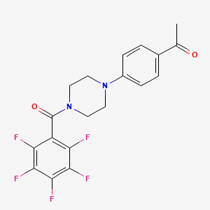 molecular formula C19H15F5N2O2 B4684653 1-{4-[4-(2,3,4,5,6-PENTAFLUOROBENZOYL)PIPERAZINO]PHENYL}-1-ETHANONE 