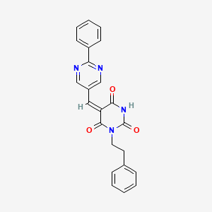 molecular formula C23H18N4O3 B4684677 1-(2-phenylethyl)-5-[(2-phenyl-5-pyrimidinyl)methylene]-2,4,6(1H,3H,5H)-pyrimidinetrione 